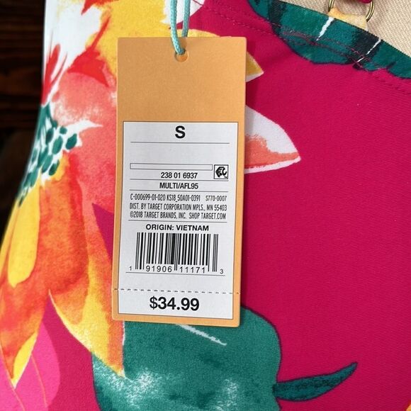 Kona Sol Women's Plus Size Strappy Back One Piece Swimsuit (Pink Floral) - Picture 9 of 15